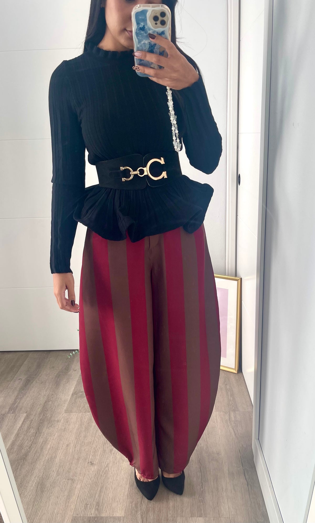 Pantalón Rayas Marrón y Vino