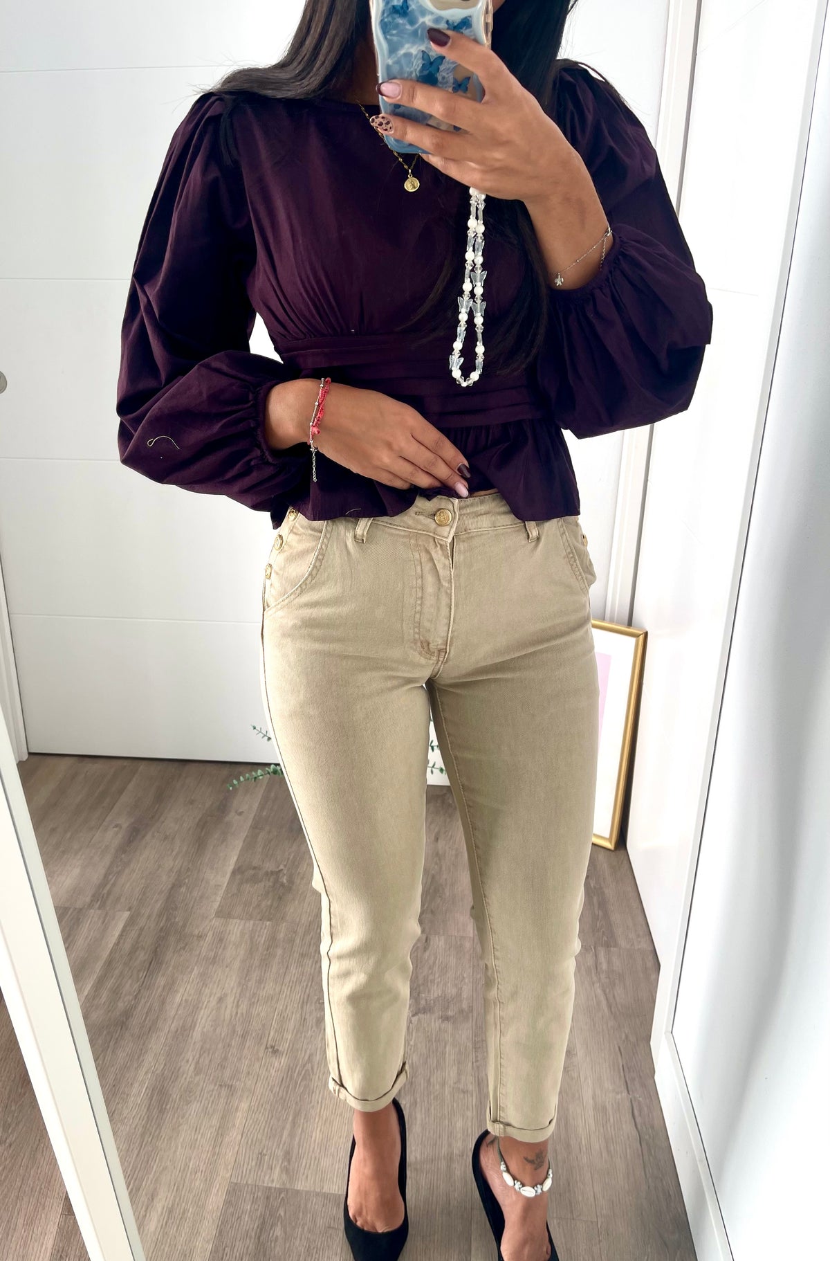 Jeans Mom fit beige
