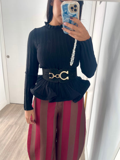 Pantalón Rayas Marrón y Vino
